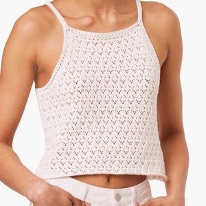 FRENCH Connection Crochet Cropped Lace Top 100% organic cotton Cream Color S new